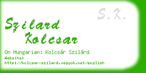 szilard kolcsar business card