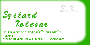 szilard kolcsar business card